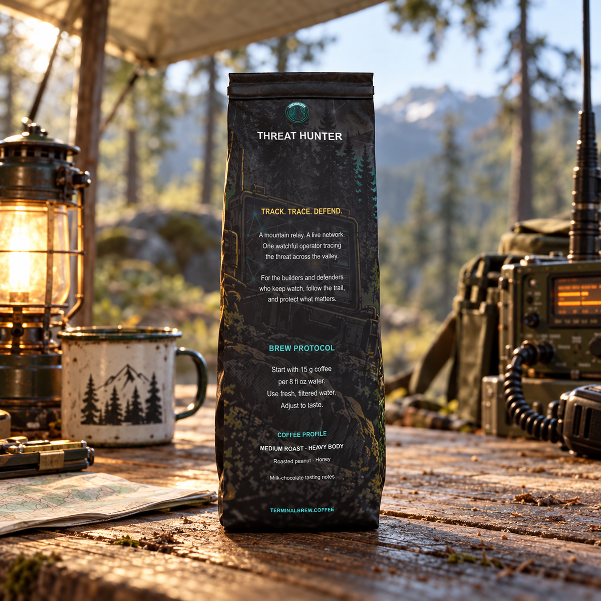 TerminalBrew Threat Hunter Roastar bag rear lifestyle render