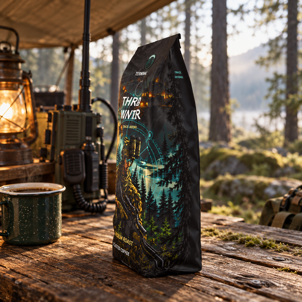 TerminalBrew Threat Hunter Roastar bag side lifestyle render