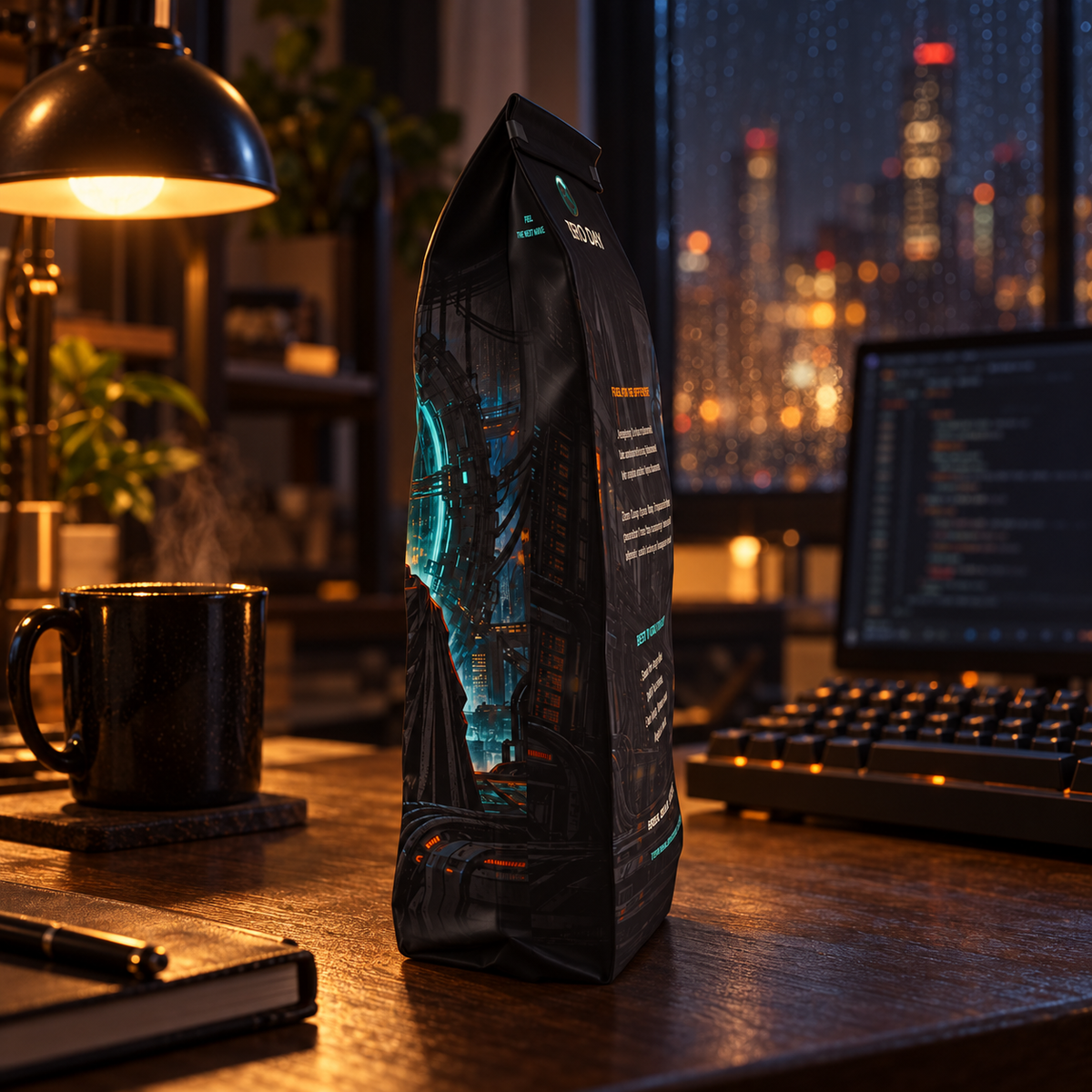 TerminalBrew Zero Day Roastar bag rear lifestyle render